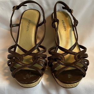 Xhilaration strappy wedge Sandal brown 5 1/2